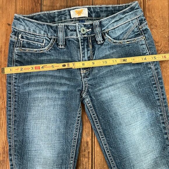 Women’s Anthropologie Antik Denim embroidered low rise flare leg jeans size 25 - Picture 7 of 9